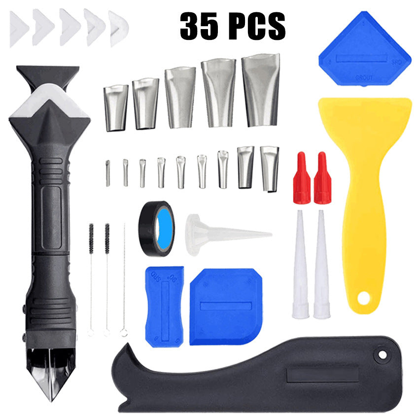 35-piece silicone sealant application tool set