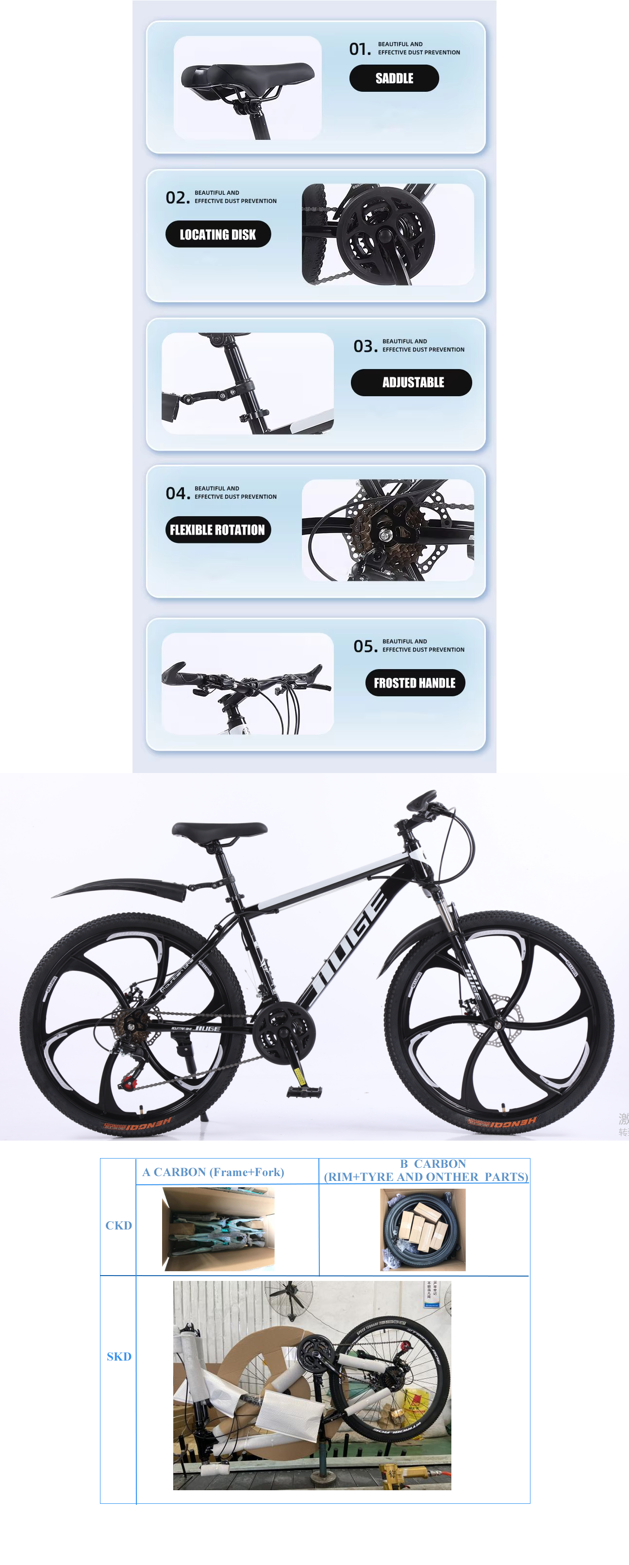 26-inch MTB bicycle with dual disc brakes, suspension fork, and 21 speeds.